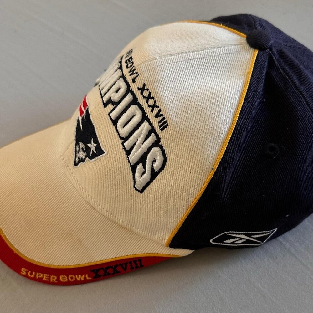 New England Patriots Super Bowl XXXVIII 38 Champions Ball Cap Hat NFL Reebok : C